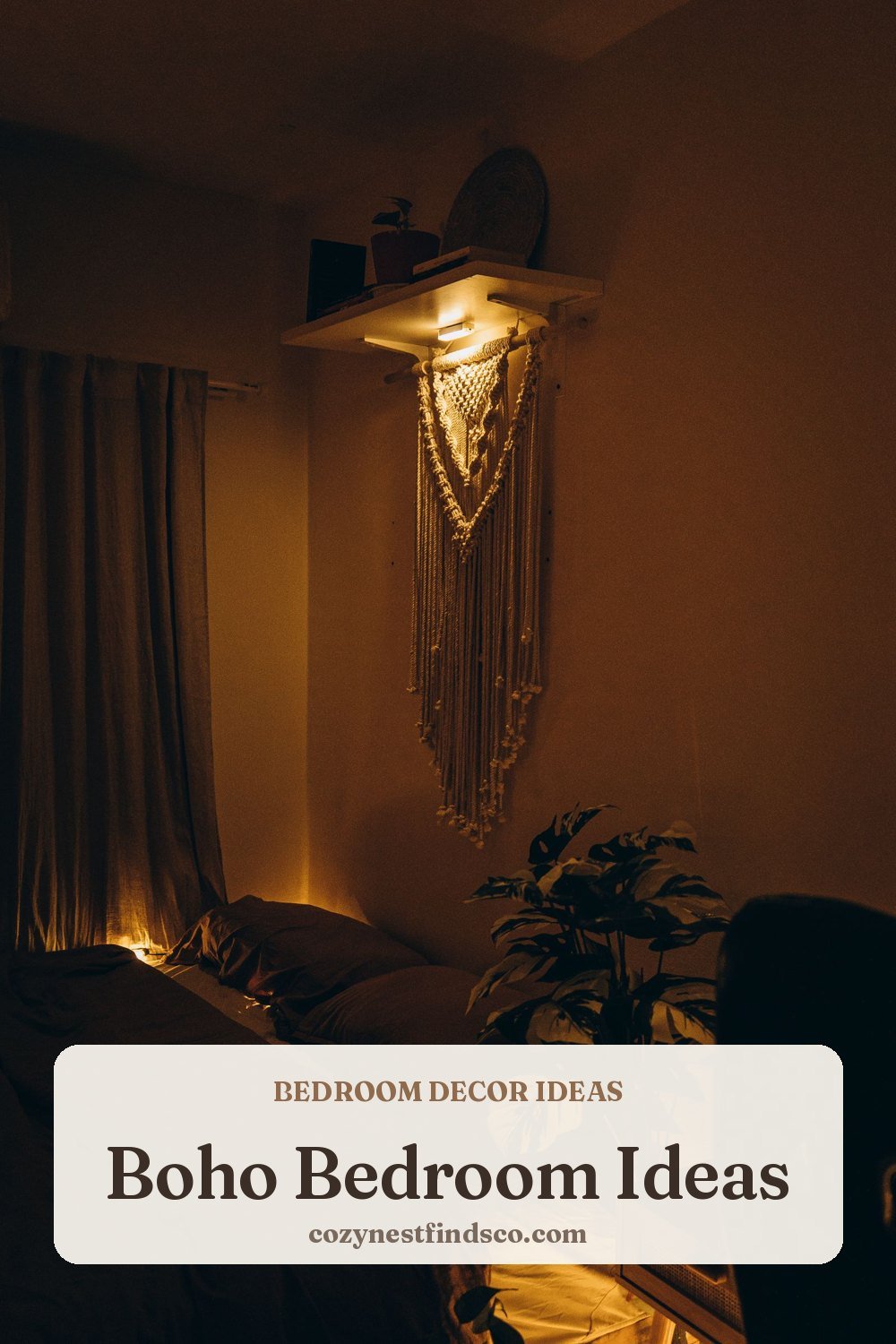 Boho Bedroom Ideas: pin image for Pinterest