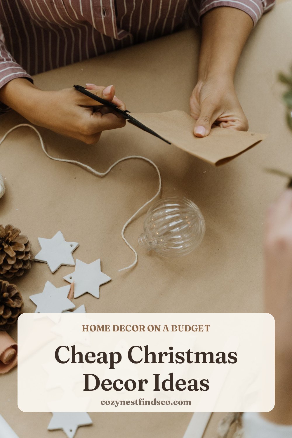 Cheap Christmas Decor Ideas: pin image for Pinterest