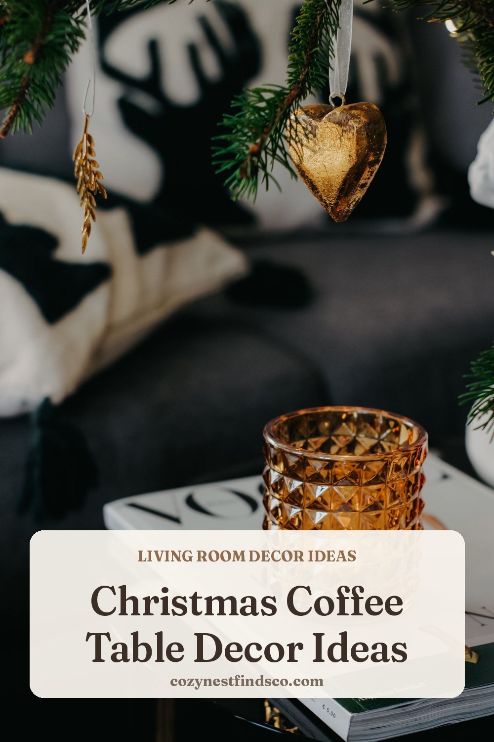 Christmas Coffee Table Decor Ideas: pin image for Pinterest