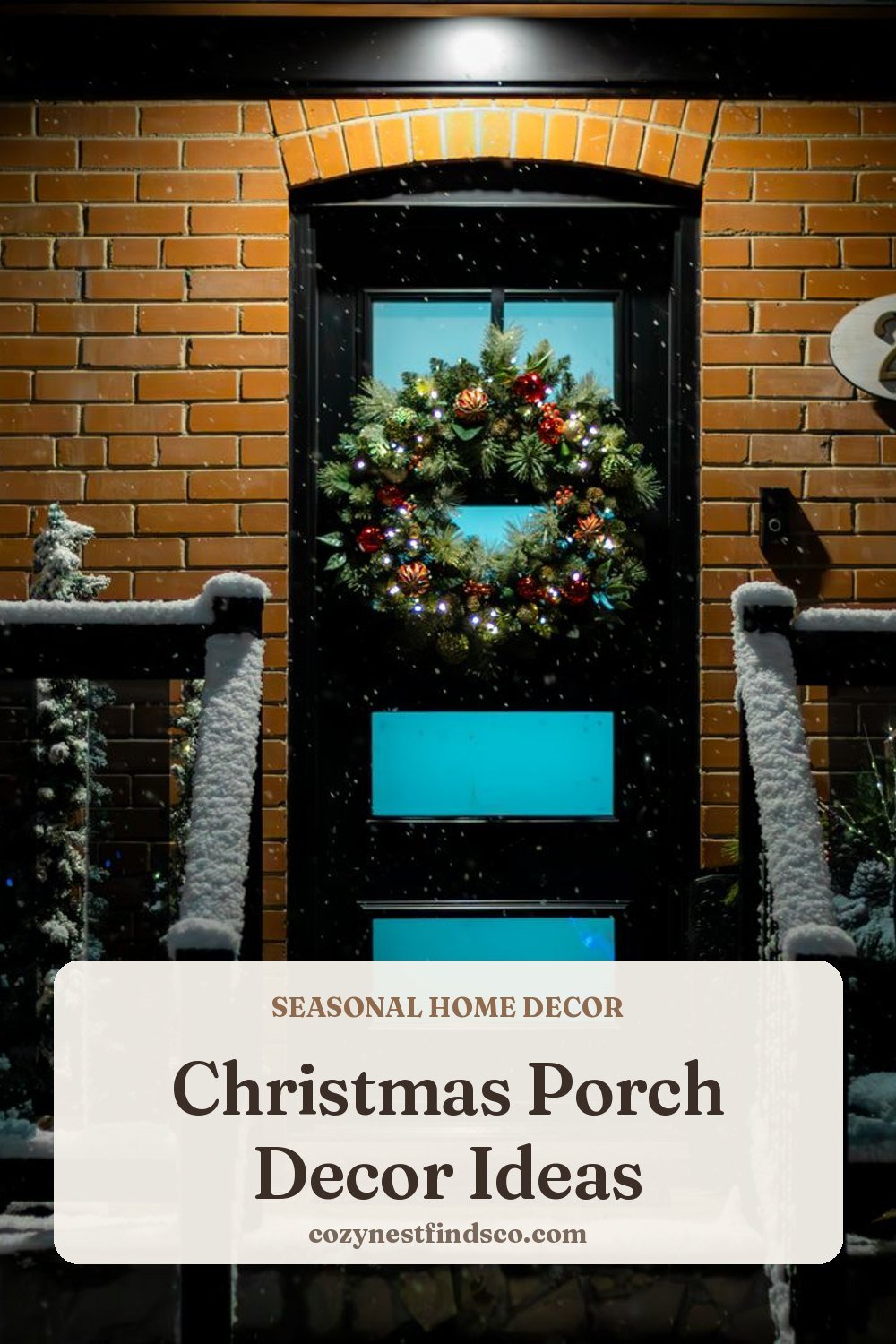 Christmas Porch Decor Ideas: pin image for Pinterest