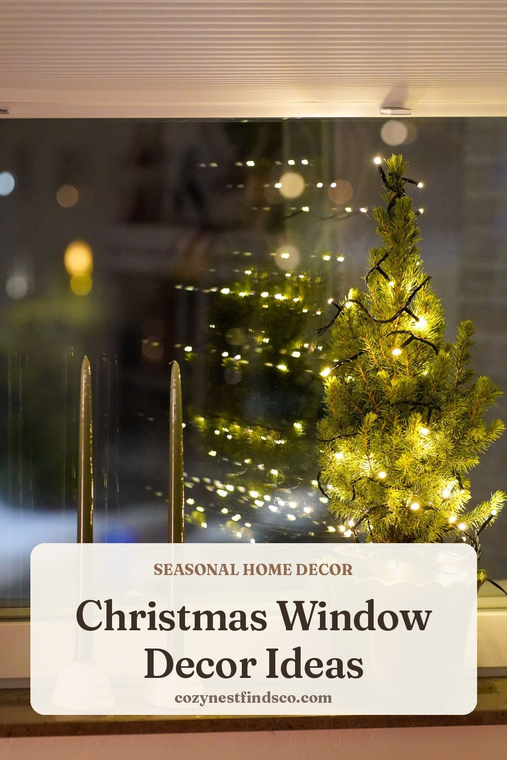 Christmas Window Decor Ideas: pin image for Pinterest