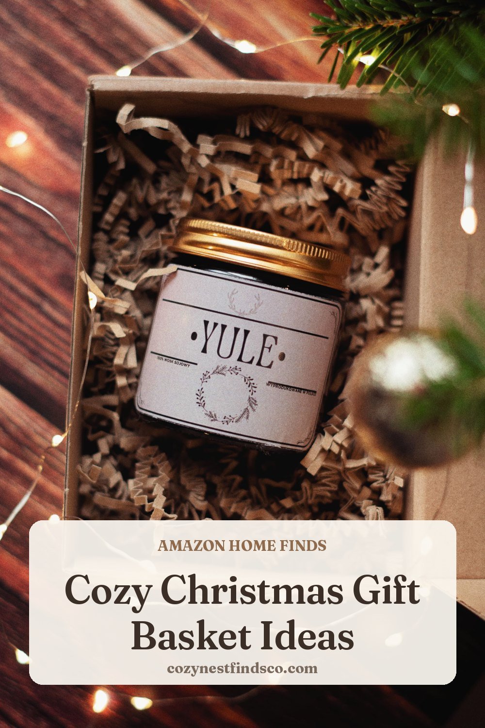 Cozy Christmas Gift Basket Ideas: pin image for Pinterest