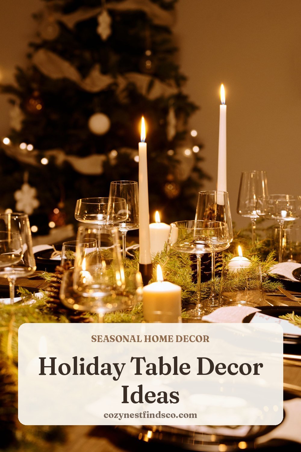 Holiday Table Decor Ideas: pin image for Pinterest