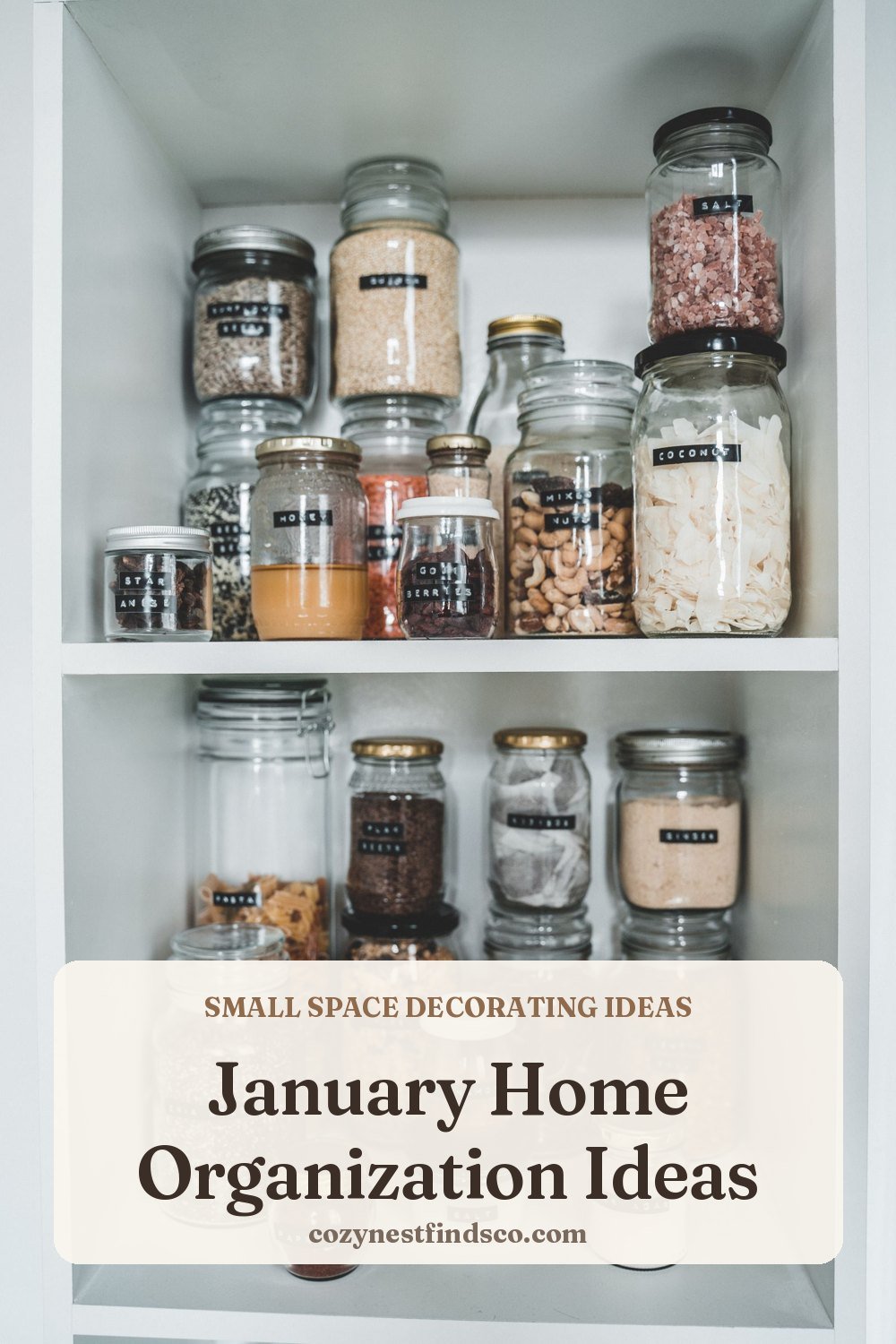 January Home Organization Ideas: pin image for Pinterest