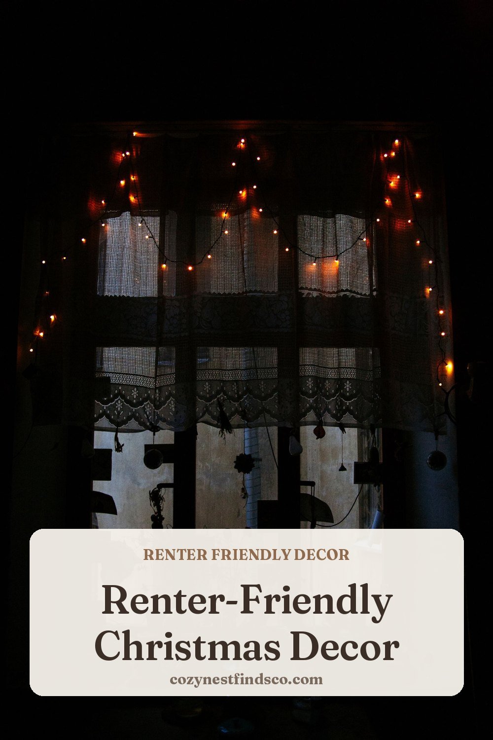 Renter-Friendly Christmas Decor: pin image for Pinterest