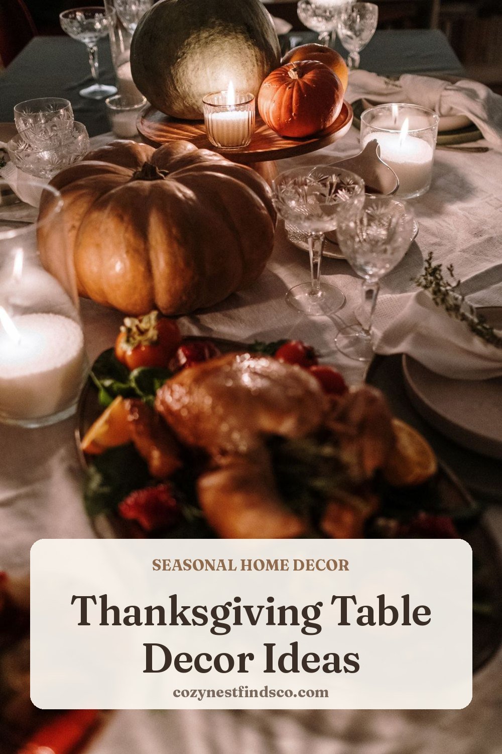 Thanksgiving Table Decor Ideas: Simple & Elegant Tablescapes: pin image for Pinterest
